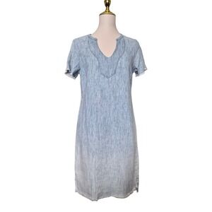 Michael Stars Tencel Linen Shift Dress Blue XS Made in USA‎ Short Sleeve